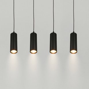 Briloner Hanglamp Ida, zwart, 4-lamps, lengte 76 cm, GU10