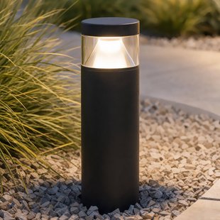Lucande LED tuinpadverlichting Cylo, zwart, hoogte 50 cm, IP65