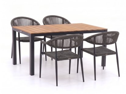 + 15% kassakorting | Manifesto Belpasso/Fidenza 160cm dining tuinset 5-delig stapelbaar - Laagste prijsgarantie!