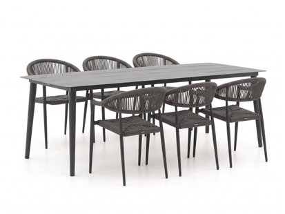 + 15% kassakorting | Manifesto Belpasso/Sora 220cm dining tuinset 7-delig stapelbaar - Laagste prijsgarantie!