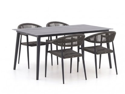 + 15% kassakorting | Manifesto Belpasso/Sora 160cm dining tuinset 5-delig stapelbaar - Laagste prijsgarantie!