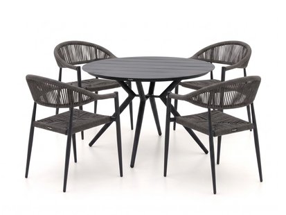+ 15% kassakorting | Manifesto Belpasso/Sora ø127cm dining tuinset 5-delig stapelbaar - Laagste prijsgarantie!