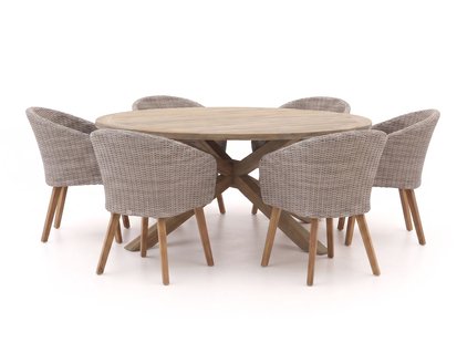 + 15% kassakorting | Intenso Tropea/ROUGH-Y ø180cm dining tuinset 7-delig - Laagste prijsgarantie!