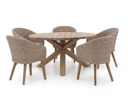 + 15% kassakorting | Intenso Tropea/ROUGH-Y ø150cm dining tuinset 6-delig - Laagste prijsgarantie!