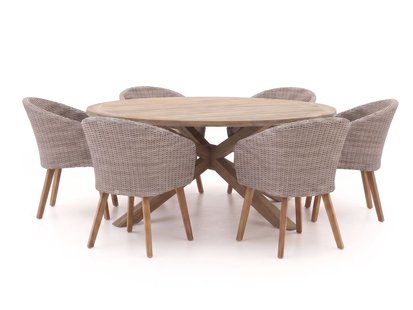 + 15% kassakorting | Intenso Tropea/ROUGH-Y ø180cm dining tuinset 7-delig - Laagste prijsgarantie!