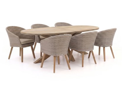 + 15% kassakorting | Intenso Tropea/ROUGH-Y Ellips 240cm dining tuinset 7-delig - Laagste prijsgarantie!