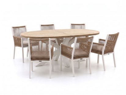 + 15% kassakorting | Manifesto Rivola/ROUGH-Y Ellips 200cm dining tuinset 7-delig - Laagste prijsgarantie!