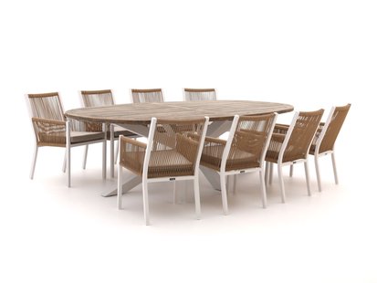 + 15% kassakorting | Manifesto Rivola/ROUGH-Y Ellips 280cm dining tuinset 9-delig - Laagste prijsgarantie!