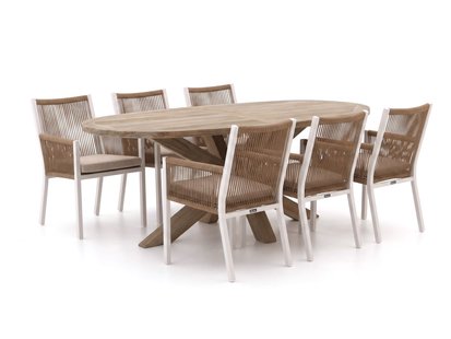 + 15% kassakorting | Manifesto Rivola/ROUGH-Y Ellips 200cm dining tuinset 7-delig - Laagste prijsgarantie!