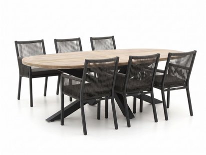 + 15% kassakorting | Manifesto Rivola/ROUGH-Y Ellips 200cm dining tuinset 7-delig - Laagste prijsgarantie!