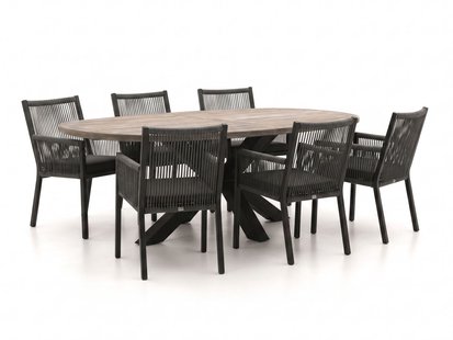 + 15% kassakorting | Manifesto Rivola/ROUGH-Y Ellips 240cm dining tuinset 7-delig - Laagste prijsgarantie!