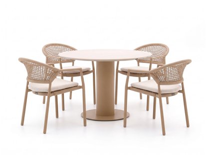 + 15% kassakorting | Hartman Taragona/Girona ø120cm dining tuinset 5-delig stapelbaar - Laagste prijsgarantie!