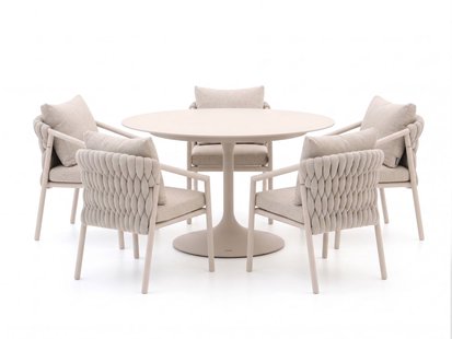 + 15% kassakorting | SUNS Sato/Nova ø150cm dining tuinset 6-delig - Laagste prijsgarantie!