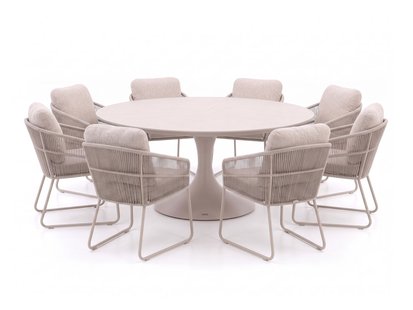 + 15% kassakorting | SUNS Noli/Nova ø170cm dining tuinset 9-delig - Laagste prijsgarantie!