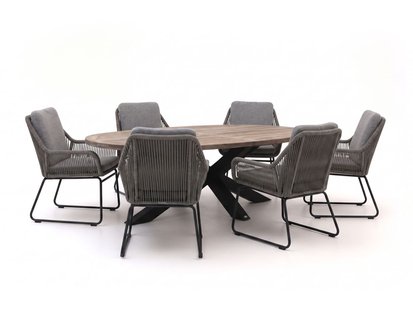 + 15% kassakorting | Intenso Isorella/ROUGH-Y Ellips 240cm dining tuinset 7-delig - Laagste prijsgarantie!