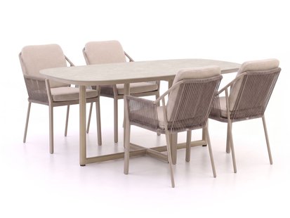 + 15% kassakorting | Tierra Outdoor Liv/Rivera 180cm dining tuinset 5-delig stapelbaar - Laagste prijsgarantie!