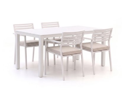 + 15% kassakorting | Bellagio Rumo/Menzano 160cm dining tuinset 5-delig stapelbaar - Laagste prijsgarantie!