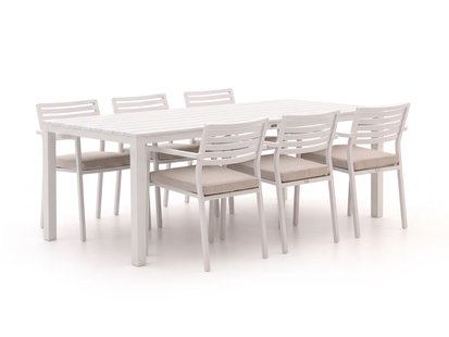 + 15% kassakorting | Bellagio Rumo/Menzano 220cm dining tuinset 7-delig stapelbaar - Laagste prijsgarantie!