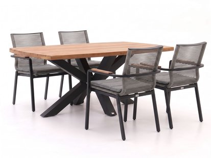 + 15% kassakorting | Bellagio Marudo/Induno Deens Ovaal 180cm dining tuinset 5-delig stapelbaar - Laagste prijsgarantie!