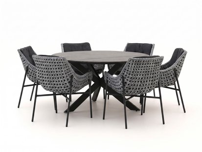 + 15% kassakorting | Manifesto Novara/Fidenza ø149cm dining tuinset 7-delig - Laagste prijsgarantie!