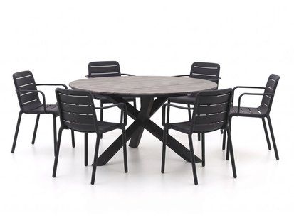 + 15% kassakorting | Forza Narni/Fidenza ø149cm dining tuinset 7-delig stapelbaar - Laagste prijsgarantie!