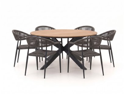 + 15% kassakorting | Manifesto Belpasso/Fidenza ø149cm dining tuinset 7-delig stapelbaar - Laagste prijsgarantie!