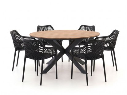 + 15% kassakorting | Forza Ripi/Fidenza ø149cm dining tuinset 7-delig stapelbaar - Laagste prijsgarantie!