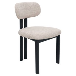 Giga Meubel Eetkamerstoel Noor - Beige/Zwart - 51x53x81cm - Set van 2