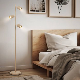 Briloner Vloerlamp Ida, beige, 3-lamps, hoogte 141 cm, GU10