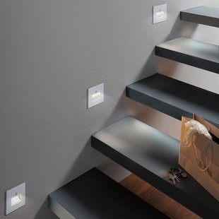 Edge Quadro LED-inbouwwandlamp Square Wit Sensor - Paulmann Edge Quadro Square Sensor - Gang / Hal - Modern - Kunststof - Hoekig
