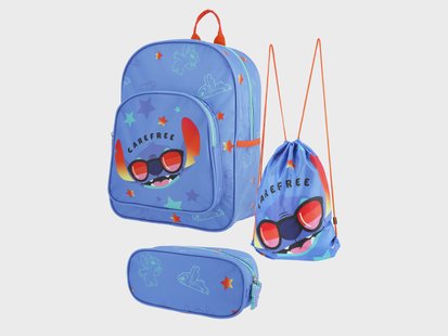 Kinder schooltas met gymtas en etui (Lilo/blauw)