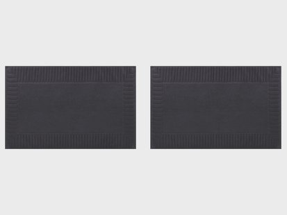 LIVARNO Set van 2 badstof douchematten, 80 x 50 cm (Grijs)