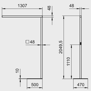 Waldmann LED vloerlamp Straight.single, wit, 3000K, sensor, 205 cm
