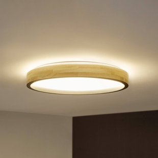 OSRAM LED plafondlamp ORBIS MARIANO hout/zwart Ø 51 cm dimbaar