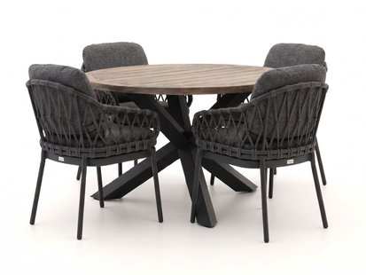 + 15% kassakorting | Tierra Outdoor Natal/ROUGH-Y ø120cm dining tuinset 5-delig - Laagste prijsgarantie!