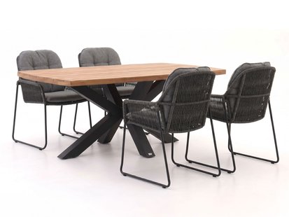 + 15% kassakorting | Tierra Outdoor Rivera/Induno Deens Ovaal 180cm dining tuinset 5-delig - Laagste prijsgarantie!
