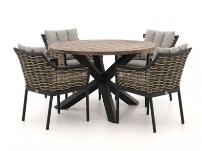 + 15% kassakorting | Apple Bee Milou/ROUGH-Y ø120cm dining tuinset 5-delig - Laagste prijsgarantie!