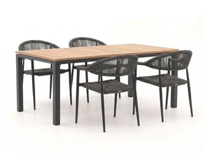 + 15% kassakorting | Manifesto Belpasso/Linosa 180cm dining tuinset 5-delig stapelbaar - Laagste prijsgarantie!