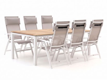 + 15% kassakorting | Bellagio Avenza/Linosa 240cm dining tuinset 7-delig verstelbaar - Laagste prijsgarantie!