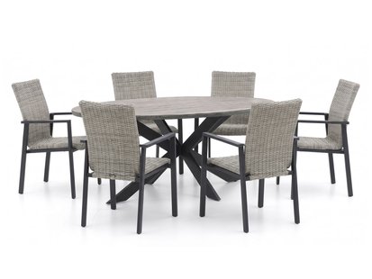 + 15% kassakorting | Manifesto Villongo/Fidenza ovaal 220cm dining tuinset 7-delig stapelbaar - Laagste prijsgarantie!