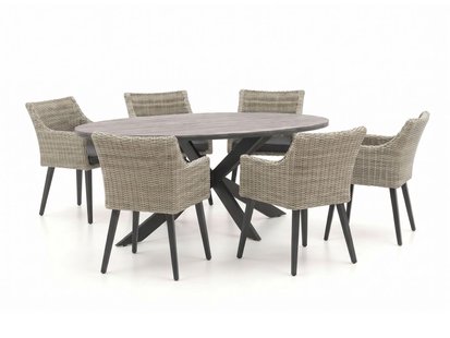 + 15% kassakorting | Manifesto Matese/Fidenza ovaal 220cm dining tuinset 7-delig - Laagste prijsgarantie!