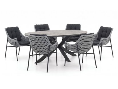 + 15% kassakorting | Manifesto Novara/Fidenza ovaal 220cm dining tuinset 7-delig - Laagste prijsgarantie!