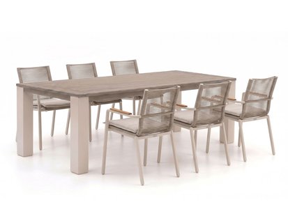 + 15% kassakorting | Bellagio Marudo/ROUGH-X 240cm dining tuinset 7-delig stapelbaar - Laagste prijsgarantie!
