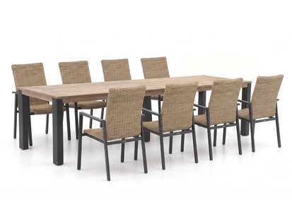 + 15% kassakorting | Manifesto Villongo/ROUGH-S 300cm dining tuinset 9-delig stapelbaar - Laagste prijsgarantie!