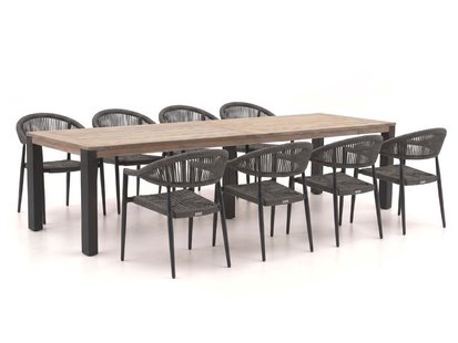 + 15% kassakorting | Manifesto Belpasso/ROUGH-S 300cm dining tuinset 9-delig stapelbaar - Laagste prijsgarantie!