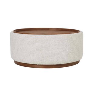Giga Meubel Salontafel Marcia - Rond Beige/Walnoot - Incl. Opbergruimte - Ø83cm