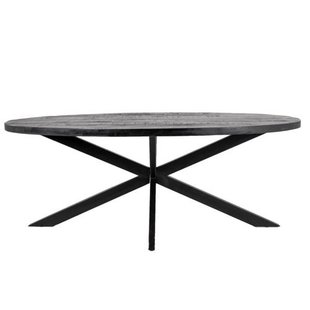Giga Meubel Giga Meubel Eettafel Mansour - Zwart Mangohout - 200x100x76cm