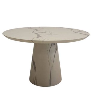 Giga Meubel Eettafel Flen Rond - Marmerlook - 120x120x76cm