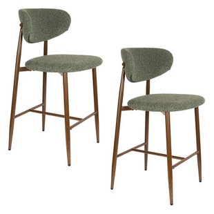 Housecraft Living Noor Barkrukken Rugleuning 66 cm Groen - Set van 2