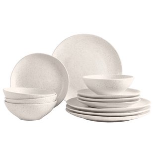 Broste Copenhagen Broste Copenhagen Serviesset Nordic Vanilla 12-delig / 4 personen - 4 dinerborden, 4 ontbijtborden en 4 kommen